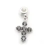 24pcs/lot Crystal Cross Shape Slide Necklace Pendant Multicolor Rhinestone Charm For DIY Free Shipping