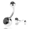 316L Surgical Steel Navel Rings Crystal Rhinestone Belly Button Navel Bar Ring Body Jewelry Piercing 100st/Lot Free Frakt C058