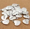 100pcs / mycket blandat antikvitet silver brev kärlek hjärta pärlor metall charms ord handgjorda flytande charm hängsmycke för smycken gör 15mm