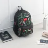 Bolsos de hombro Mochila de viaje plegable con estampado de flores Mochila impermeable de poliéster Mochila para exteriores Bolsas de gran capacidad para viajar