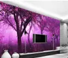 Klassiek Home Decor Purple Dream Forest Large Simple Mural 3D Wallpaper 3D Wall Papers voor tv -achtergrond9247217