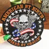 Classic American by Birth Biker by Choice Skull Flag Biker Bunk Sew on Biker Vest Badge無料配送