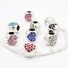 DIY Inset Crystal Heart Shape Charms Bead Fit European Style Charms Bracelets Jewelry Finding Authentic Accessories9659747