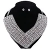 Gratis frakt nya kvinnor kristall rhinestone krage halsband choker halsband örhängen bröllopsfödelsedagsfest smycken set