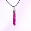 Mens Womens Healing Gems Stone Point Bullet Pendant Halsband Specialfärg Lila Sugilite Crystal Spike Tip Sten Pärlor Cabochon Halsband