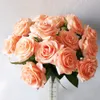 10 tête Latex Real Touch Rose Décor Rose Fleurs Artificielles Fleurs De Soie Bouquet De Mariage Floral Home Party Design Fleurs