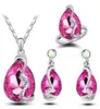Fashion Trendy Crystal Dangle Earrings Necklace and Ring Set Star Light Women Austrian Jewelry Sets Engagement Gift6842009