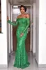 Prachtige Aso-Ebi Stijlvolle Avondjurken Sexy Off Shoulic Applicaties Lange Mouwen Prom Dresses 2017 Gorgoeus Mermaid Celebrity Feestjurken