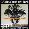 Gloss Black 8Gift för Suzuki Hayabusa GSXR1300 96 97 98 99 00 01 13MY106 GSXR 1300 GSX-R1300 GSX R1300 02 03 04 05 06 07 Glans Svart Fairing