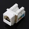 Cat5E 110 محول شبكة الوحدة النمطية لشبكة إيثرنت جاك RJ45 8P8C CAT5 المقرنة باللون الأبيض