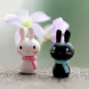 DIY Couples Miniatures Garden Decorations Mini Cute Rabbit Fairy Garden Figurines Artificial Resin Micro Landscape For Home Decoration