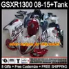8Gifts röda flammor för Suzuki Hayabusa GSXR1300 2008 2009 2010 2011 14MY1 GSXR-1300 GSX R1300 GSXR 1300 2012 2013 2014 2015 Top Black Fairing