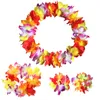 Atacado- 4 PCs / Set Festival Decorações De Festa De Casamento Suprimentos Hawaiian Luau Petal Leis Party Beach Flor Tropical Colar