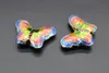 Butterfly Cloisonne Pärlor Multi Färger Filigree Silver Blue Spacer Loose Pärlor för DIY Smycken Armband Crafts Charms Cloisonne Pärlor