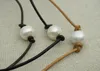 JLN Single PC Pearl Leather Choker Collar Halsband Handgjorda sötvatten-pearl smycken för kvinnliga barn