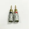 10 Pçs / lote Alta Qualidade Novo 24 K Ouro Nakamichi Speaker Pin 2mm Plugs Banana Orador Reta Fio Conector de Bloqueio do Parafuso