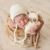 Accessoires de photographie pour nouveau-né fille et garçon, Costume tricoté au Crochet, jouet hibou + ensemble de chapeaux M118