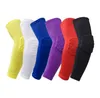 Partihandel - Hög Elastisk Gym Sport Lång Arm Sleeve Support Basket Skytte Elbow Arm Warmers Pad för män Kvinnor Honeycomb Anti-Collision