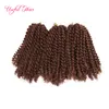 Malibob Jerry Curl Pre-Loop Pré-Loop Crochet Tranças Médio Castanho Cabelo Castanhas 8inch Kanekalon para Cabeça Completa 100G Estracções de Cabelo Trançado Sintético