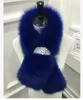 Genuine Fox Fur Lenço Luxo Luxo REAL SCARF Moda Mulheres Fox Hair Poncho Lady Warmer Heaver Heaver Quality Shawl