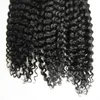 اللون الطبيعي المنغولي الأفرو غريبة الشعر البشري 300g تجويف الشعر البشري لا اللحمة 3pcs human hair braiding curly5837729