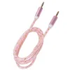 Cable auxiliar de audio estéreo de 1m y 3,5mm, cable de tela trenzada, cables auxiliares, conector M/M para iphone 5, 6, 6S plus, teléfono móvil, 50 Uds.