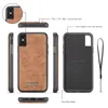 CaseMe Wallet Cases Split Leather Zipper Bag Multi Slot Magnet Cover Pour iphone 12 11 Pro XS Max XR 8 7 6 Plus Samsung S21 S20 Ultra Note20