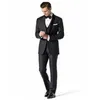 nuovo stile smoking dello sposo uomo nero scialle bavero abito da uomo sposa sposo abito da pranzo di nozze giacca pantaloni vest3257