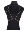 Trendy Damen Bralette Kette Strass Harness Crossover Körperschmuck BH Top Körperkette Kristallkette BH