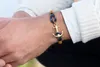 Tom Hope Armband 4 Size Handgult Gul tråd rep Rostfritt stål 24K Gold Anchor Charms Bangle With Box och Th157755832