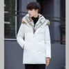 Мужской вниз ветровки зимняя куртка длинные пальто Енот меховой капюшон Мужская верхняя одежда пальто снег куртки теплый утолщение плюс размер одежды 5XL