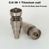 Universele Titanium nagel 6 in 1 Domeless Titanium dab Nail 10/14/18mm Vrouwelijke en Mannelijke Titanium Dabber