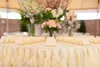 Romantic Ruffles Table Skirt Handmade Wedding Table Decorations Custom Made Ivory White Organza Cake Table Cloth Ruffles234g