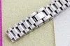 Relógio banda estilo 15mm largura 316l aço inoxidável luxo masculino pulseira link com configuração de pinos cz stones179e