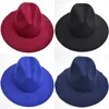 شعرت صوف النساء الجديدات قبعات فيدورا أزياء ناعمة للسيدات على نطاق واسع قبعات الحافة الإناث ب ب