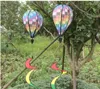 Rainbow Stripe Grid Windsock Hot Air Balloon Wind Spinner Garden Yard Décoration extérieure en stock