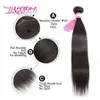 Brazilian Silk Straight Pure Color Human Hair 4x4 Lace Closure With 2 Bundles Double Weft Weave Peruvian Malaysian Indian Virgin H2131478