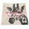 1 piece Manufacturers of synthetic linen glasses giraffe pillow sofa back pillows Composite decorative Cushion Cover case 42x42cm wholesale in stock