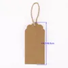 100x Brown Kraft Paper Tags Lace Scallop Head Label Bagage Bröllop Not + String DIY Blank Pris Hang Tag Kraft Gift Hang Tag