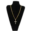 男性Hiphop Jewelry New Style Charm Classic Cross Necklace Pendant Full Iced Out Crystal Rhinestones Crux Drop236L