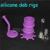 Partihandel kiselriggar vattenrör silikon hookah bongs dab cool form vax behållare