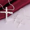 Brandneue herzförmige Diamant-Sterlingsilber-Schmucksets für Damen DS772, beliebtes 925-Silber-Halsketten-Ohrring-Schmuckset