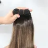 #2 6# Echthaarverlängerungen, Balayage-Highlights, dunkelbraune Echthaar-Webart-Bündel, brasilianisches reines Haar, dickes Ende, 100 Gramm, ein Satz