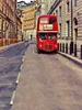 Cenários de Fotografia de Rua europeia Pano de Vinil Edifícios Do Vintage Vermelho Ônibus De Dois Andares Crianças Crianças Foto Do Casamento De Fundo Ao Ar Livre