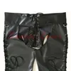 Plus Size Zwart Kunstleer Fetish Wear Mooning Slips Volwassen Spelletjes Flirten Speeltjes voor Koppels Sexy Shorts Sex Producten nieuwe 1794300193