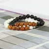 Bijoux en pierre religieuse en gros 10 pcs/lot 8mm perles d'oeil Dzi avec 8mm mat Agate blanc marbre pierre Bracelets perlés