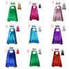Cape et masque double couche avec 2 couleurs différentes côté 70 * 70cm Capes pour enfants Noël Halloween Cosplay vêtements personnalisés 11 couleurs