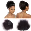 Ny ankomst Kinky Straight Ponytail Hair Extension Real Human Hair Drawstring Pony Tail Hairpiece 100g-160g Natural Black 1B #