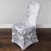 Wedding Chair Cover European Gold Stamp Chair Slipcover Special Gold/Silver Stamp High-End Elastic Wedding Chair Covers