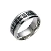 Rostfritt stål Jesus Cross Ring Bön Silver Guldband Ringar för Kvinnor Män Tro inspirerade smycken